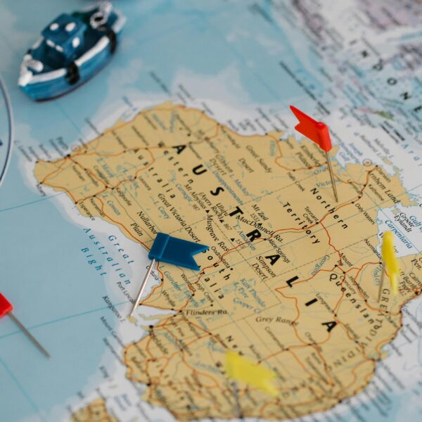 Map of Australia showing suburbs covered for printer repair and maintenance services by Laserfast