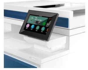 HP LaserJet Pro 4301fdw colour multifunction printer in a modern office setting.