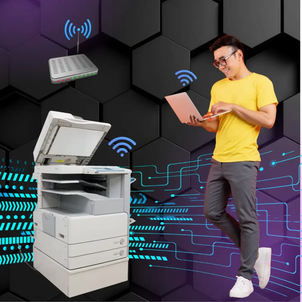 Professional office printer installation with network and server setup