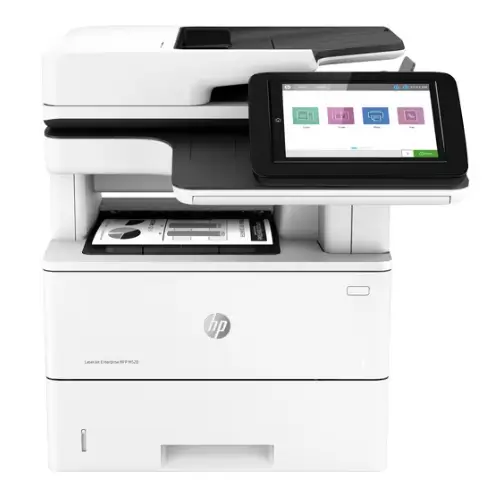 HP LaserJet Enterprise M528dn printer at busy clinic reception printing patient documents