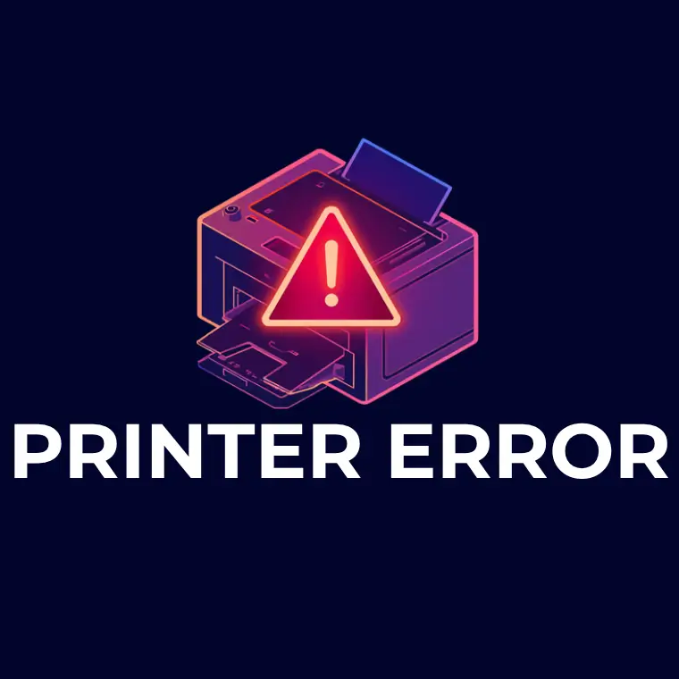 Office printer displaying service required warning message on the control panel
