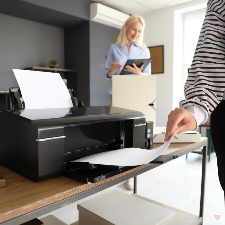 School office printer ready for enrolment paperwork